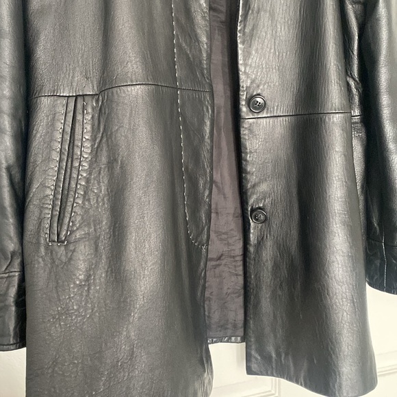 Oversized Genuine Leather Jacket/Coat - Picture 4 of 6